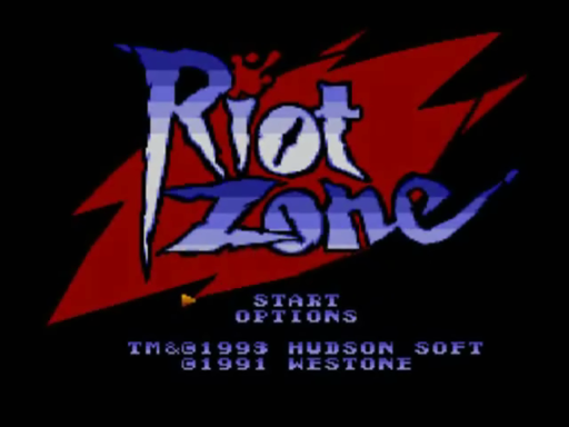 Riot Zone title screen for TurboGrafx CD